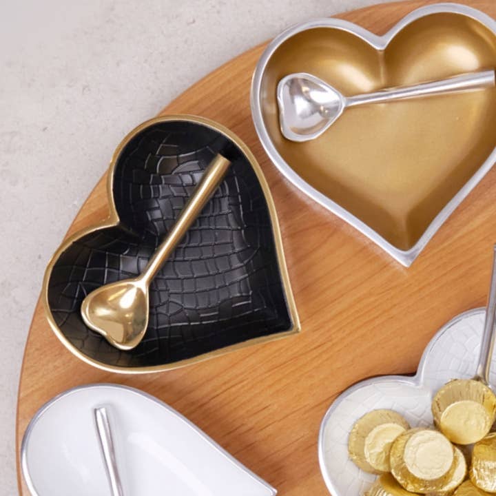 IG Happy Gold & Black Croco Heart with Gold Heart Spoon