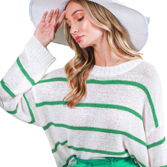 V&L Green & White Sweater