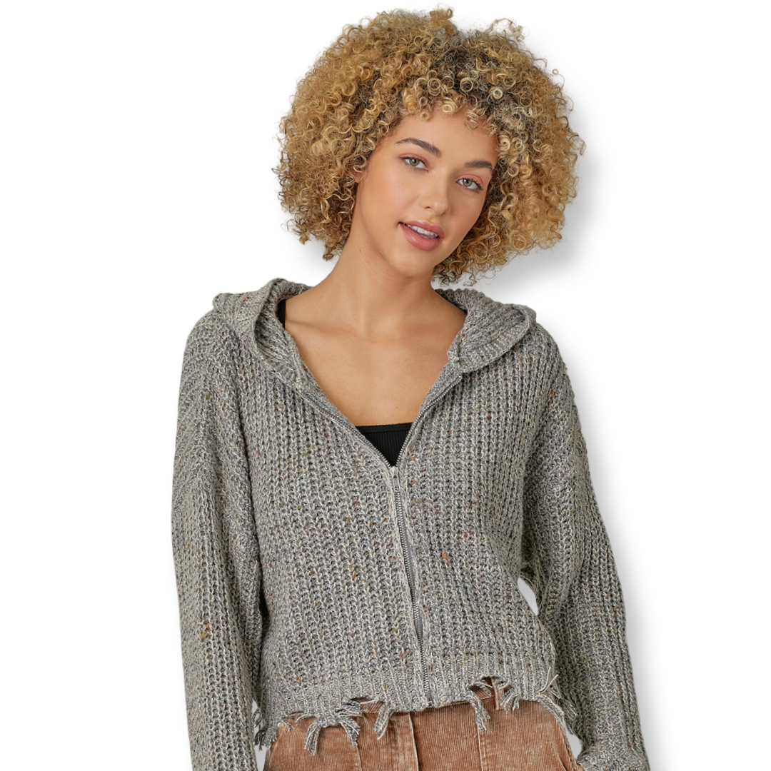 MYS Hoodie Zip-Up Sweater Jacket Grey