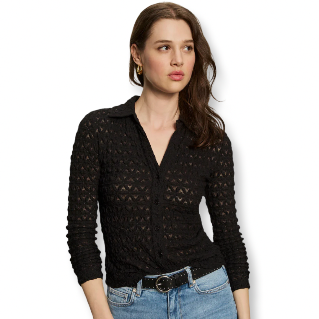 Sanctuary Textured Black Top
