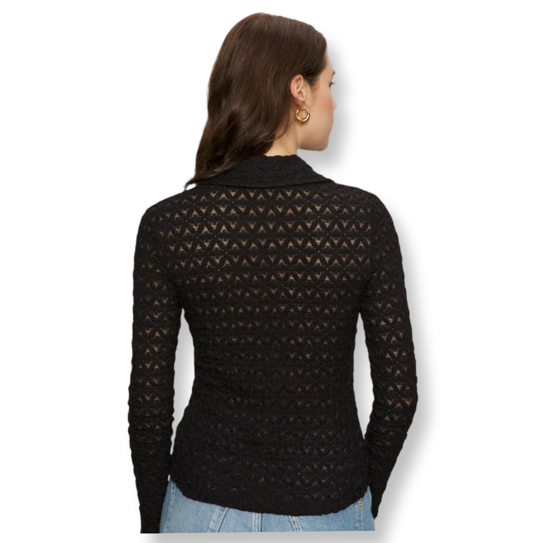 Sanctuary Textured Black Top