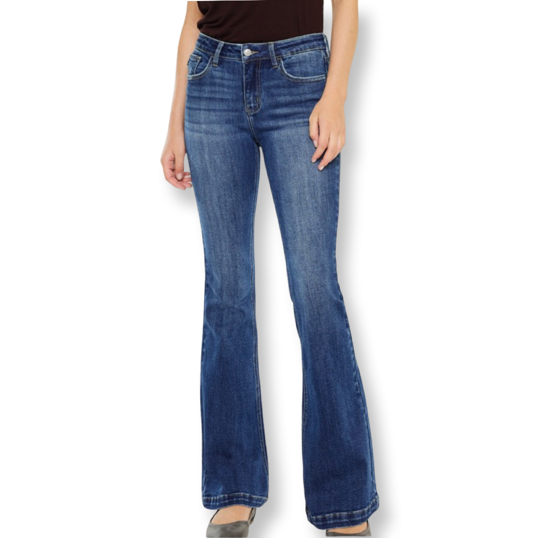KC Petite Mid Rise Flare Jeans