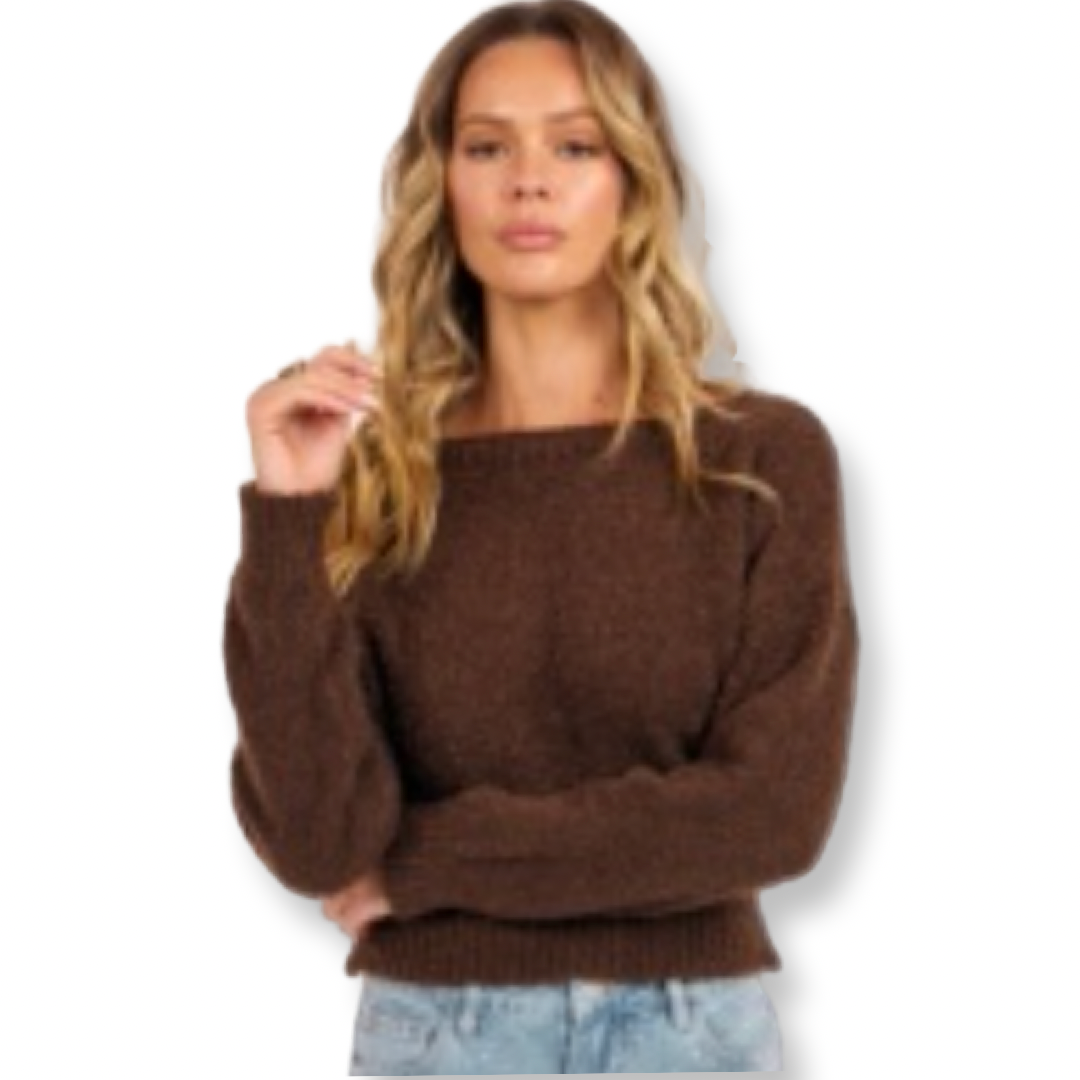 Sadie & Sage Knit Sweater Brown