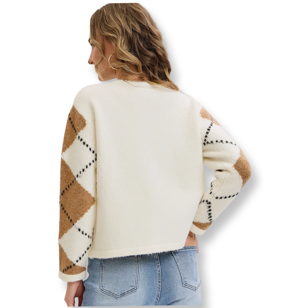 WS Argyle Knit Sweater Cardigan