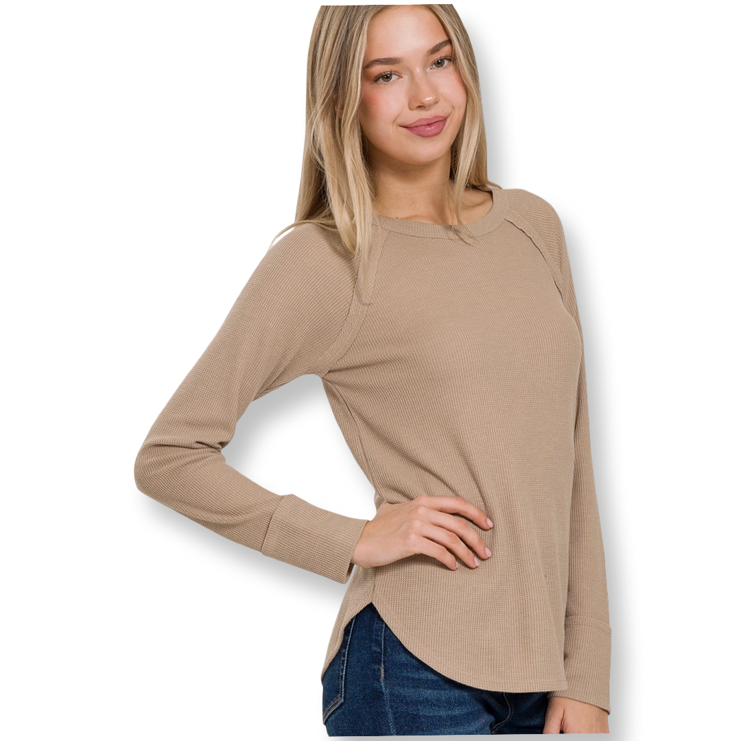 ZEN Baby Waffle Long Sleeve Top Mocha