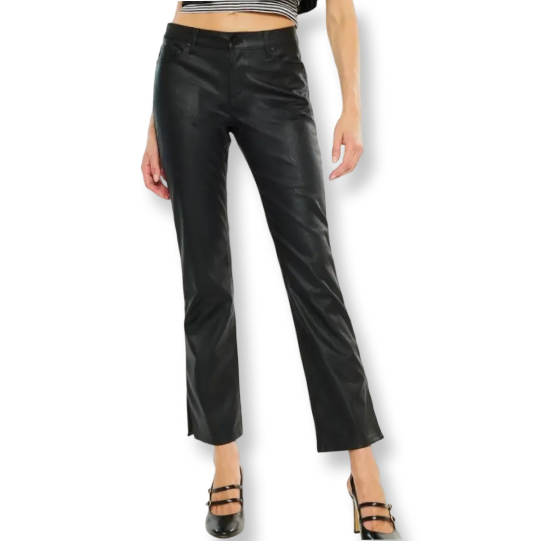 KC Vegan Leather Petite Mid Rise Black