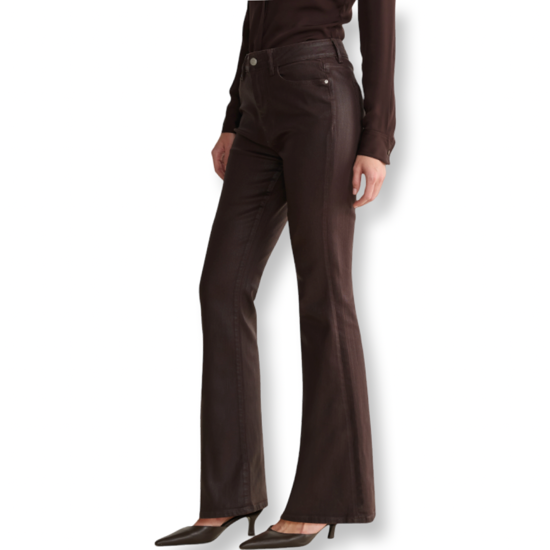 Warp & Weft Coated Denim Brown