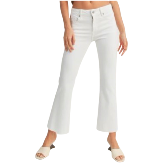 Just Usa White Cropped Flare Denim