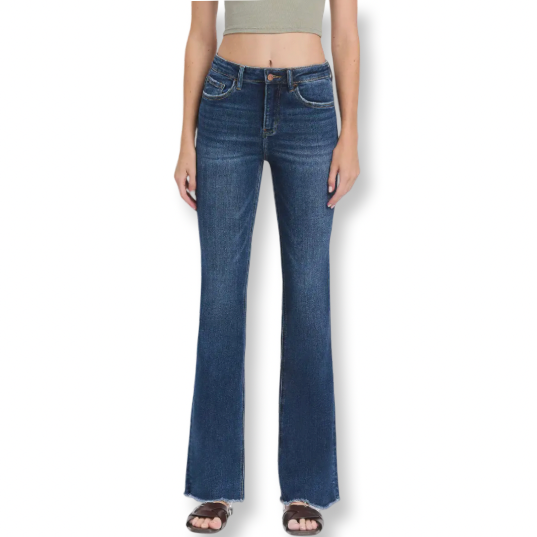 Lovervet High Rise Raw Hem Bootcut Jeans