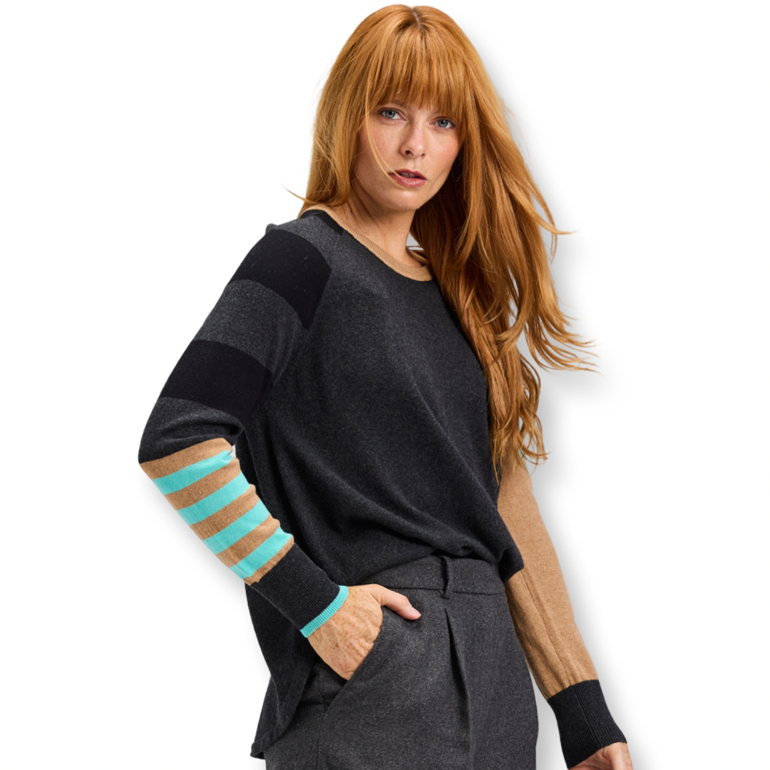 Zaket & Plover Mixed Sweater Black