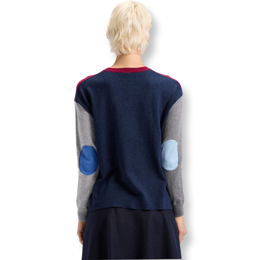 Zaket & Plover Beet and Black Sweater