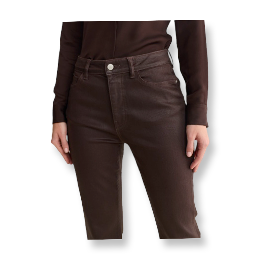 Warp & Weft Coated Denim Brown
