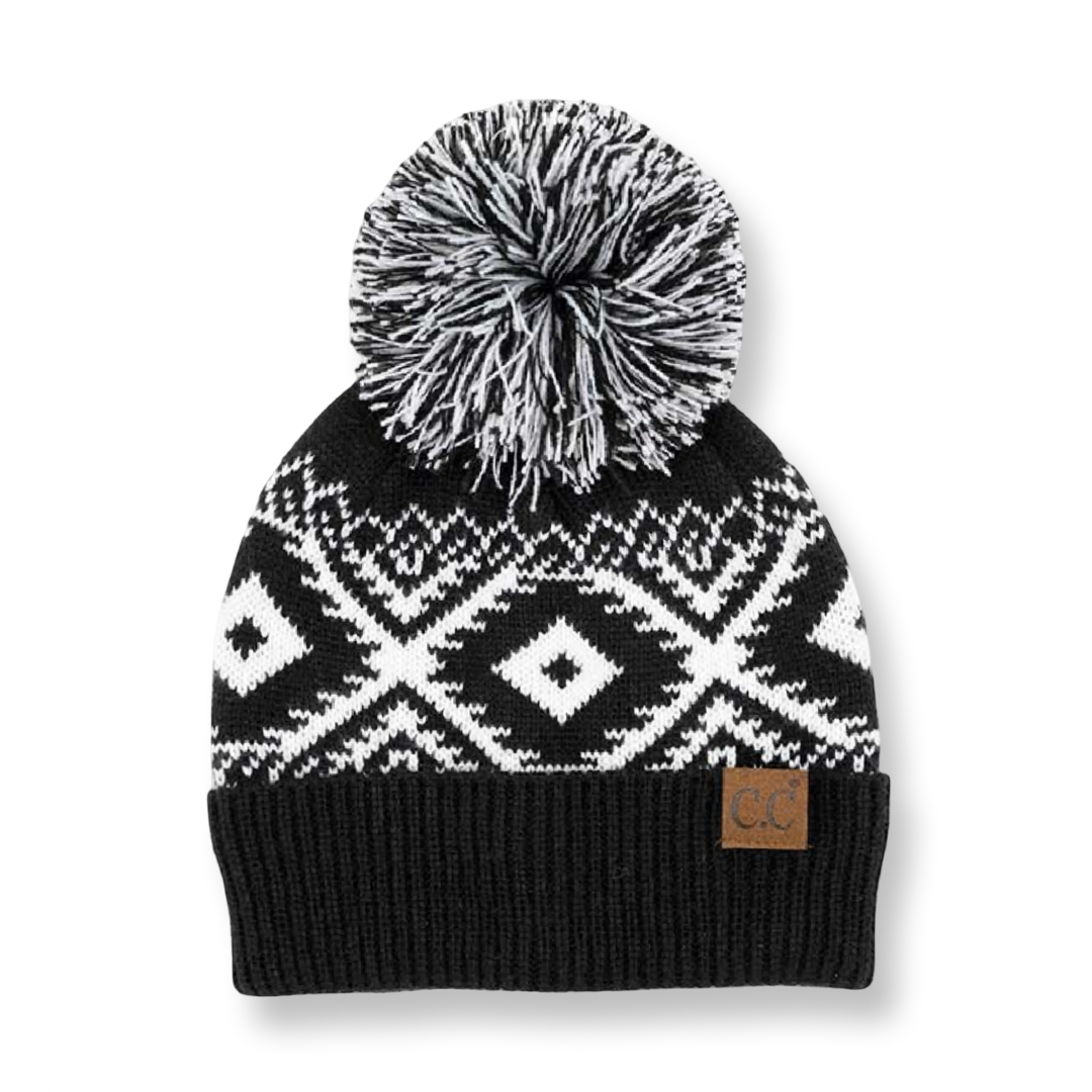 CC Western Print Beanie Black