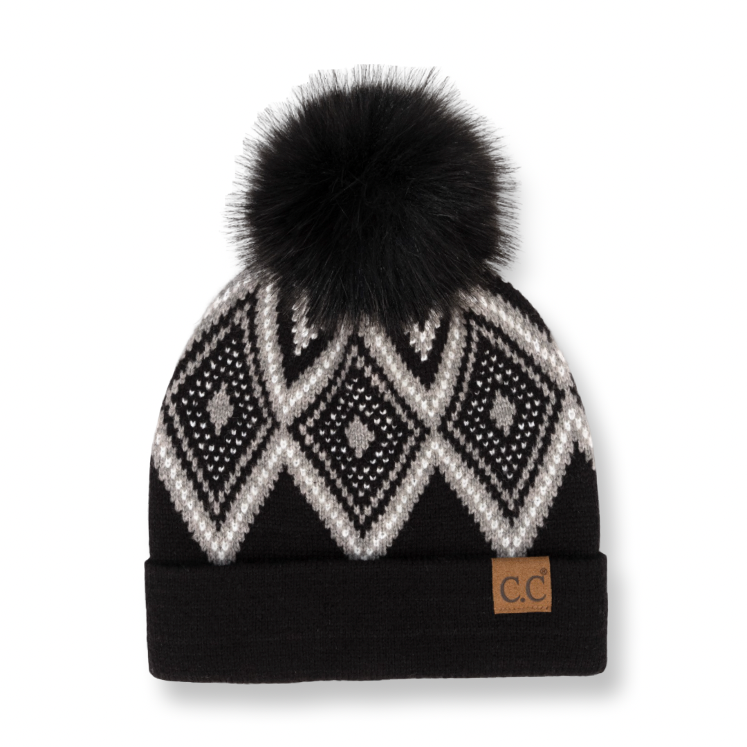 CC Diamond Geometric Pattern Black