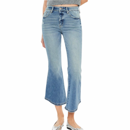 Kancan High Rise Cropped Flare Jean