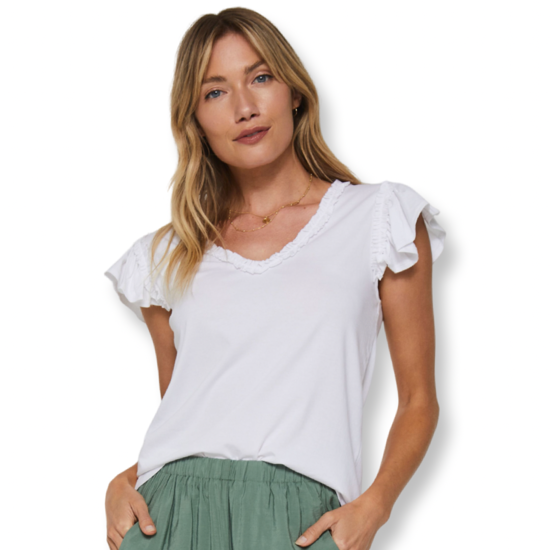 Another Love Ruffle V Neck Tank