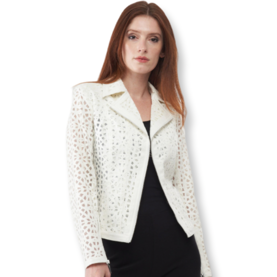 Insight Vegan Laser Cut Jacket Ivory