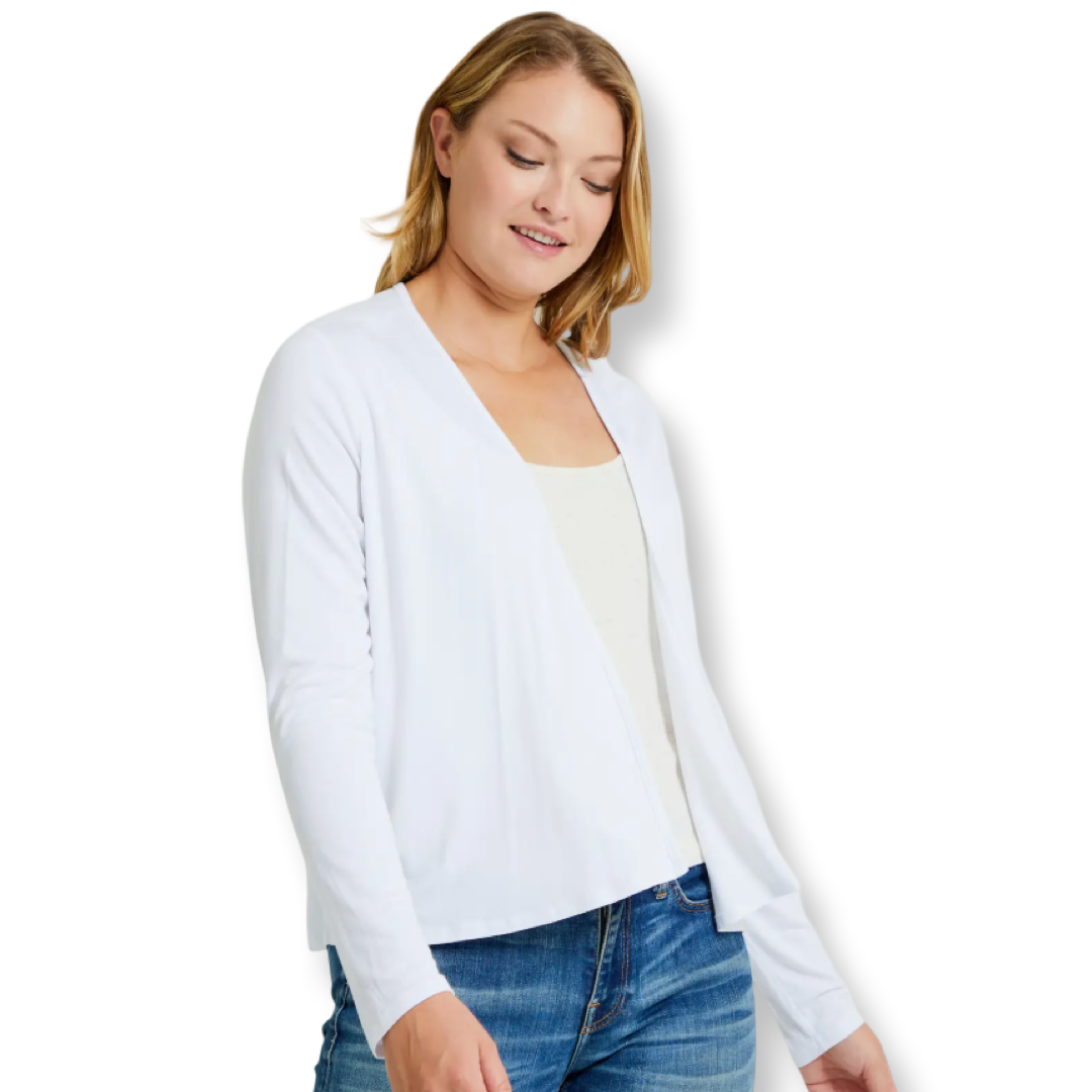 C&C Solid Knit Go-To Cardigan White