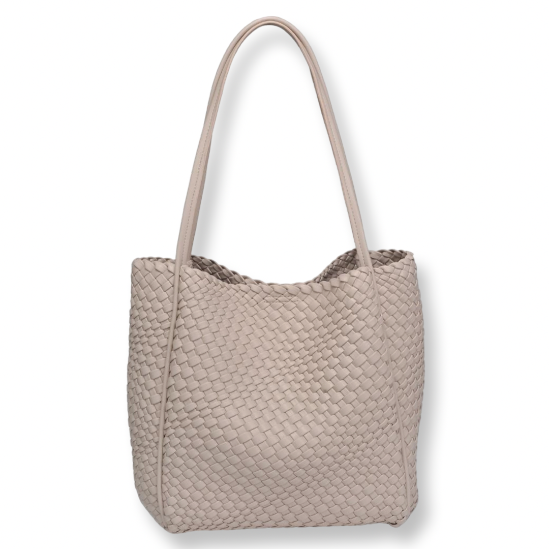 Moda Luxe Gladys Woven Tote Ivory