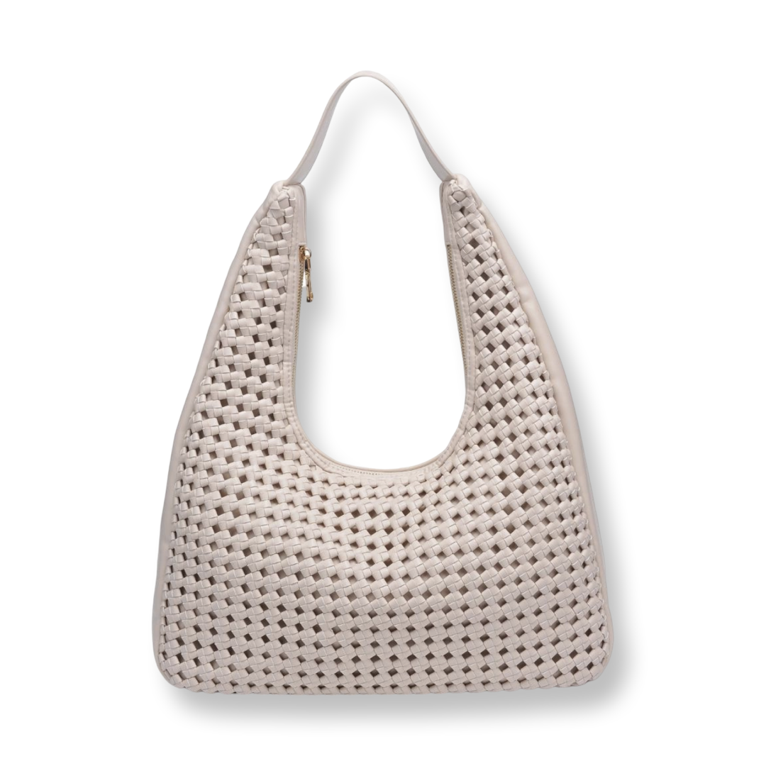 Moda Luxe Renne Knot Woven Hobo Cream