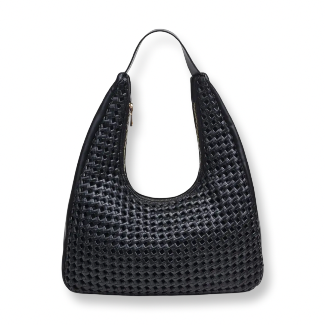 Moda Luxe Renne Knot Woven Hobo Black