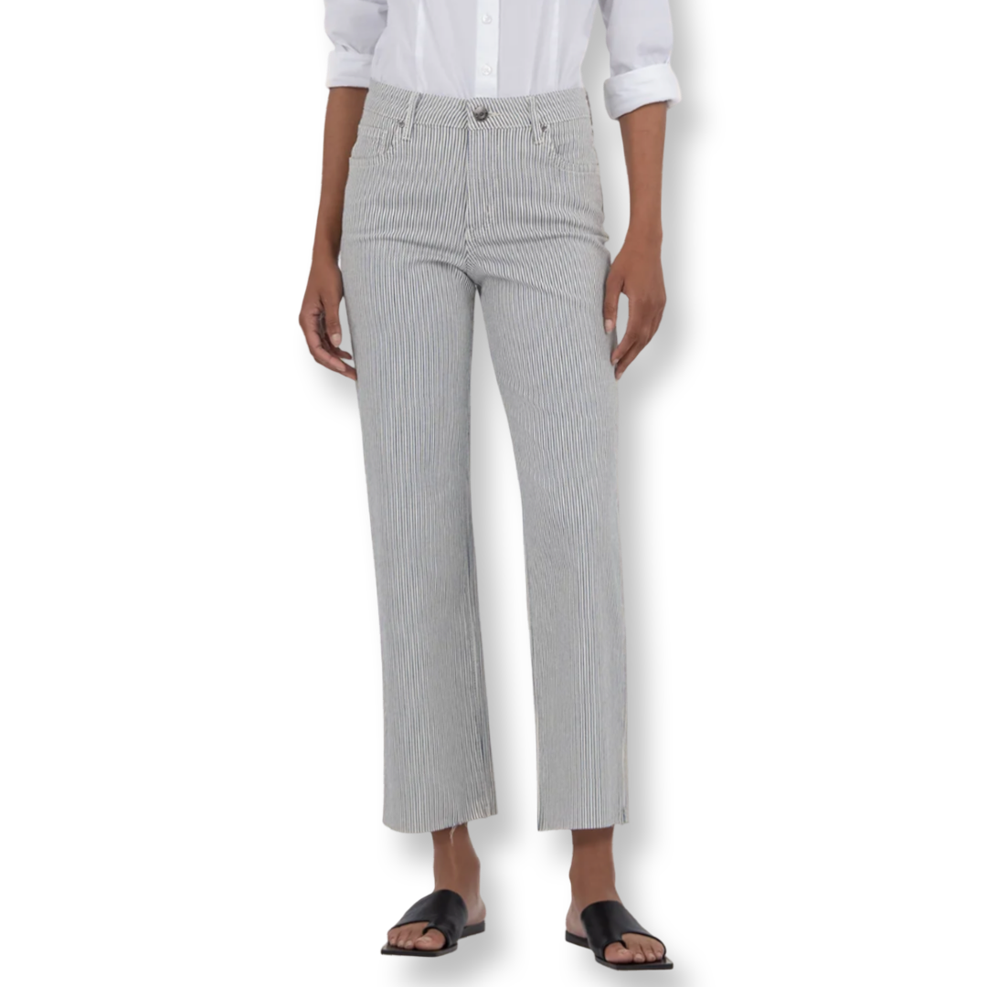 Kut Charlotte Striped High Rise Wide Leg