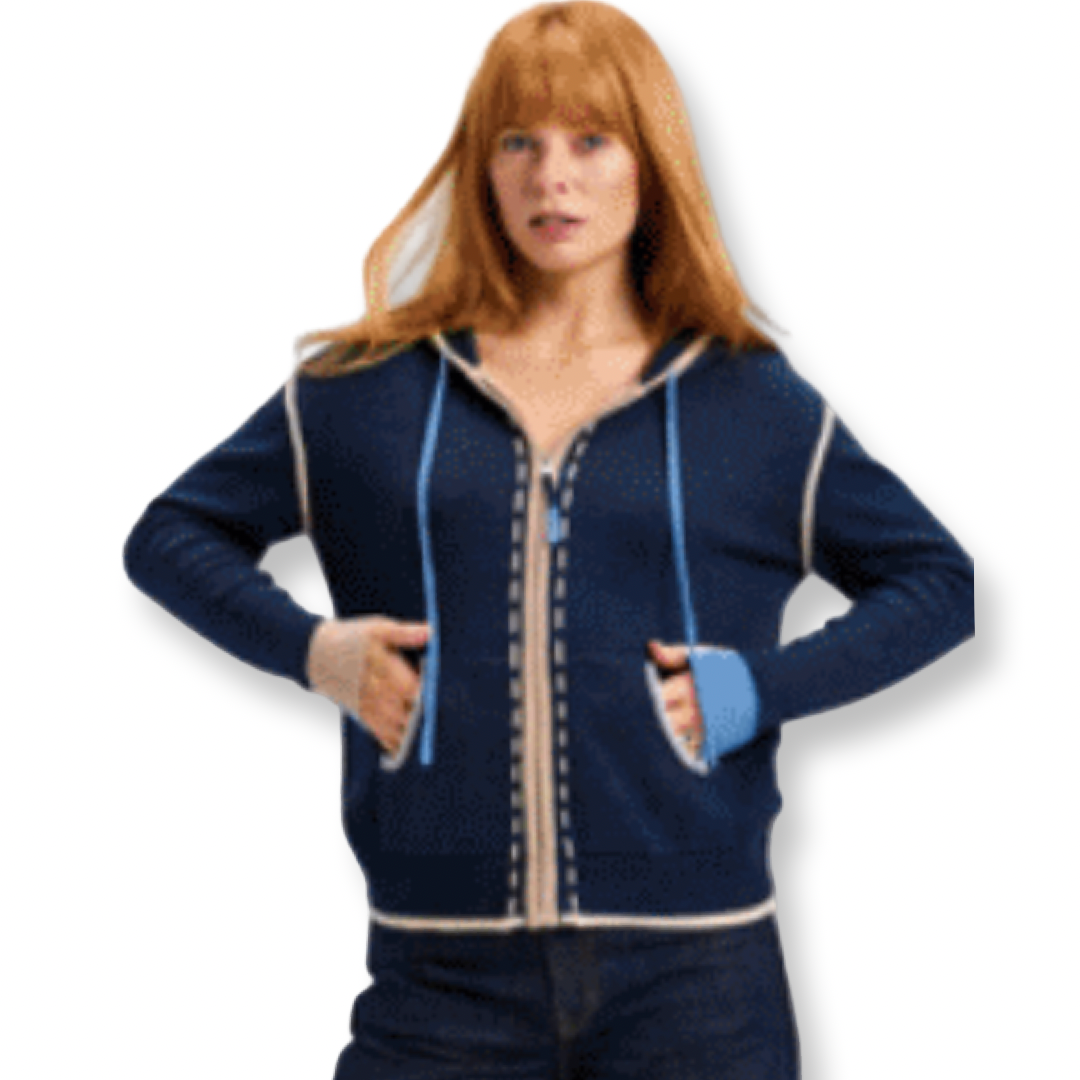 Zaket & Plover Threaded Hoodie Cardigan