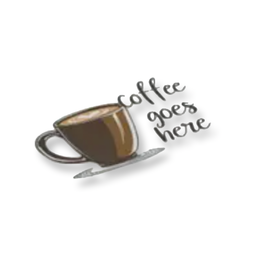 RS Glass Coaster Set Coffee Goes Here