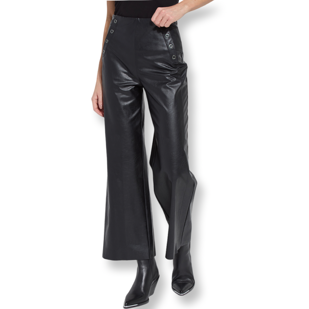 Lysse Hi Waist Vegan Leather Wide Leg