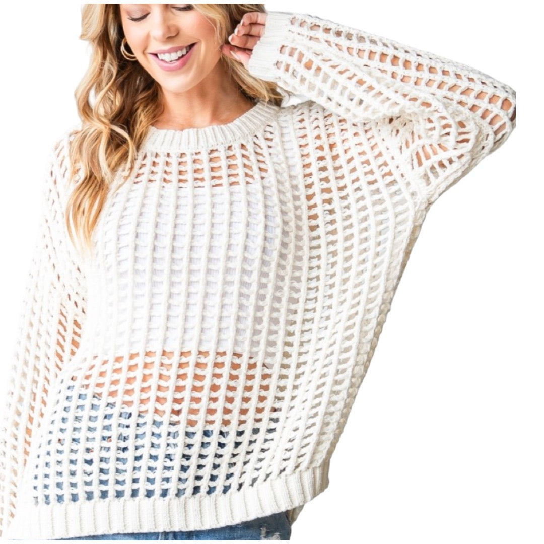 VV Crochet Sweater