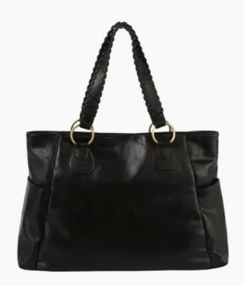 HFC Fashion Braided Handle Daily Tote Black