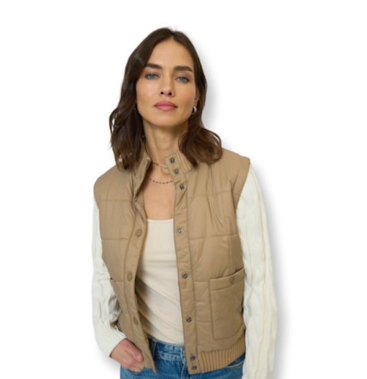 Central Park West Brady Qulited Mixed Media jacket