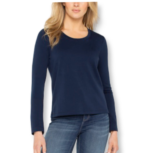Liverpool Long Sleeve Scoop Neck Knit Top