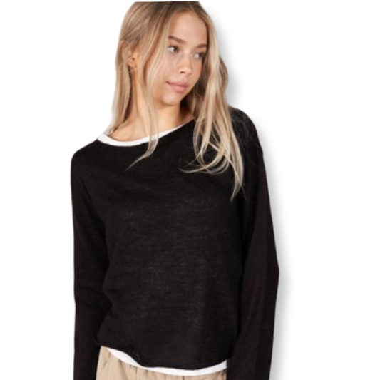 LL Black Layered Sweater