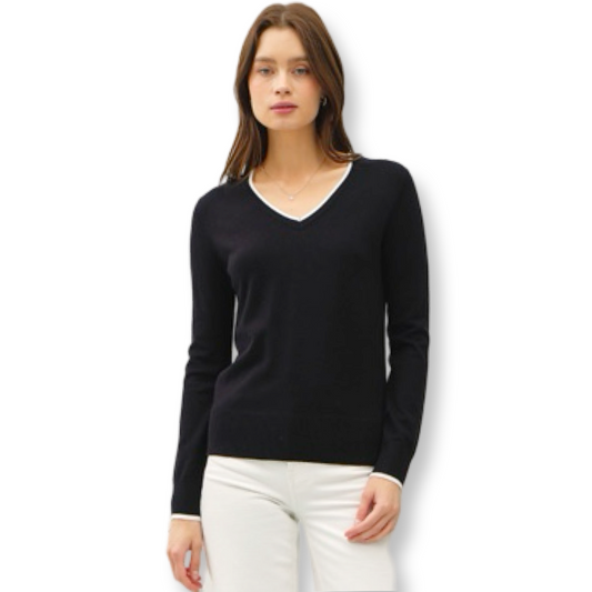 BC Black V Neck Sweater