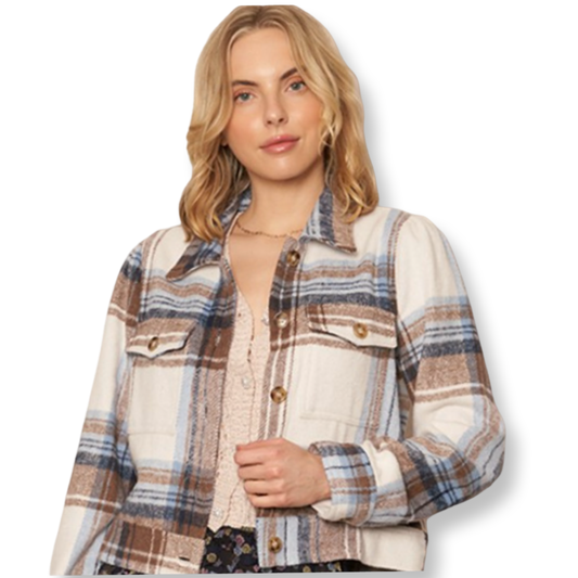 ENC Plaid Button Down Jacket