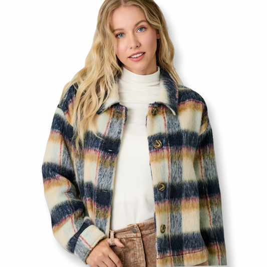 MYS Button Down Plaid Jacket