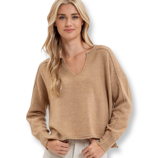 BP Almond V Neck Sweater