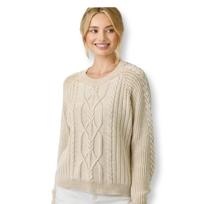 MYS Washed Cable Sweater Almond