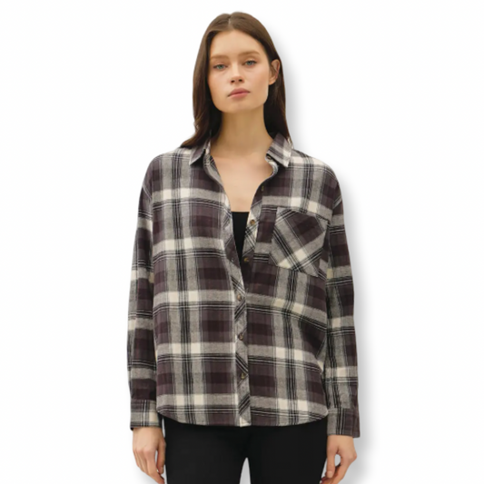 BC Flannel Khaki Plaid Button Down