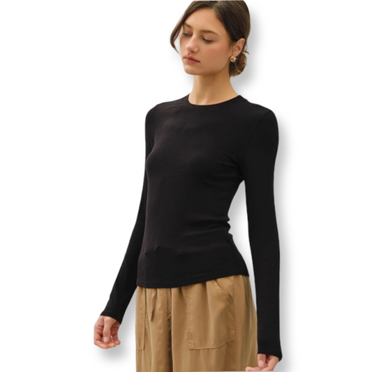 BC Ribbed Crewneck Long sleeve Basic Top