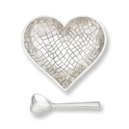 IG Happy Bright Silver Croco Heart with Heart Spoon