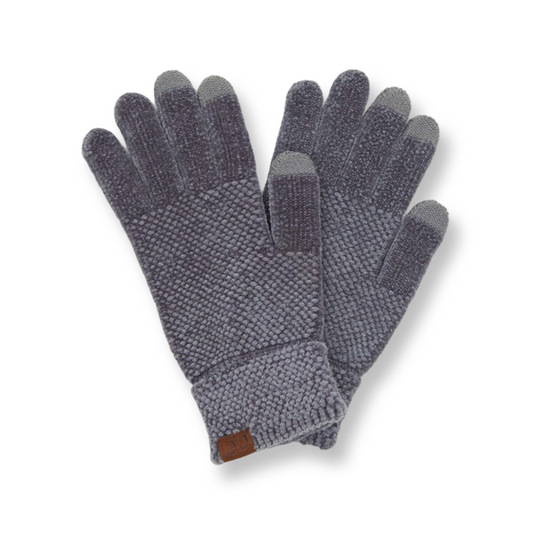 CC Chenille Gloves - Lt Grey