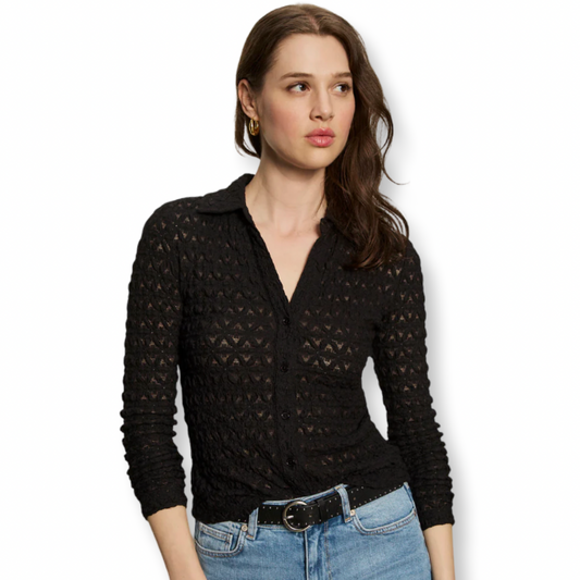 Sanctuary Textured Black Top
