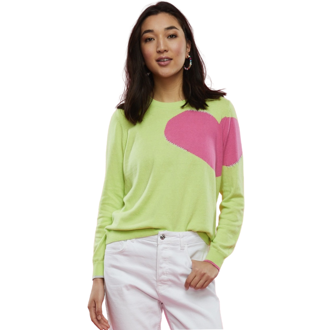 Zacket & Plover Lime Heart Sweater