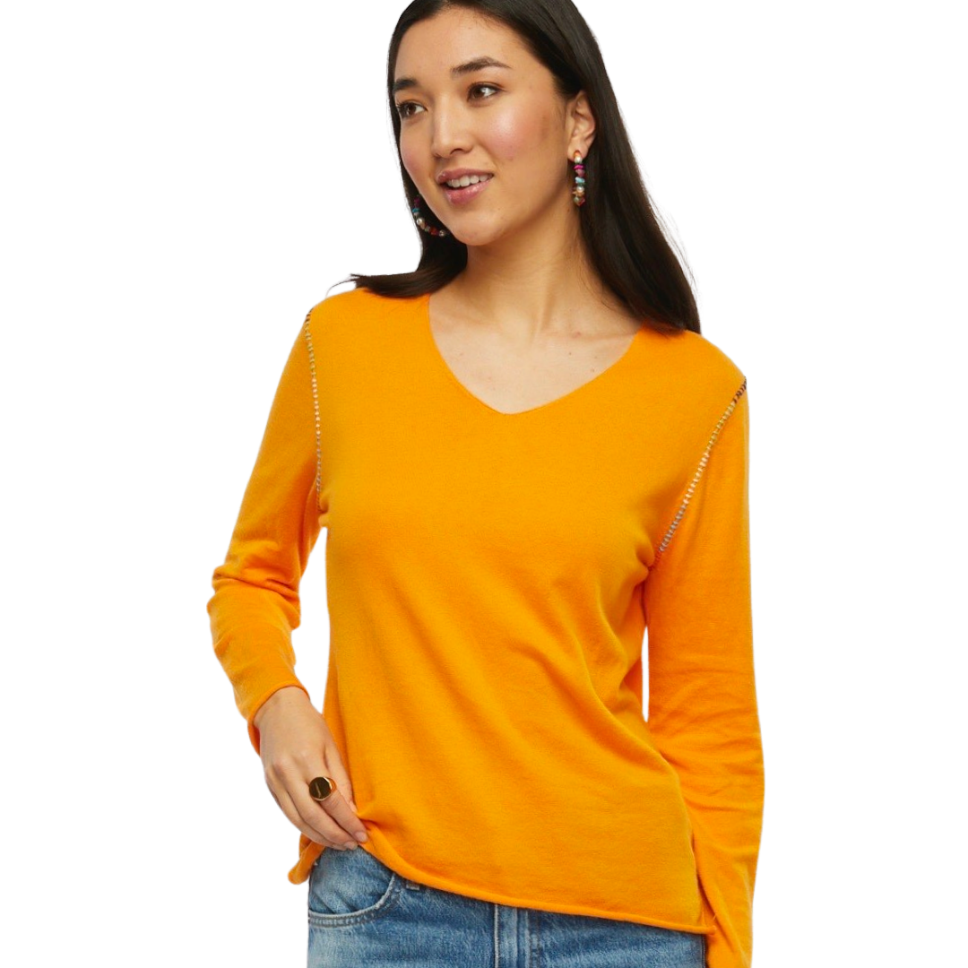 Zacket & Plover Orange V Neck Sweater