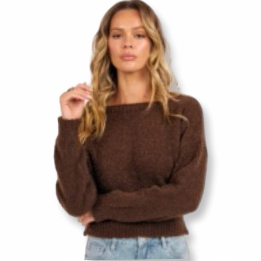 Sadie & Sage Knit Sweater Brown