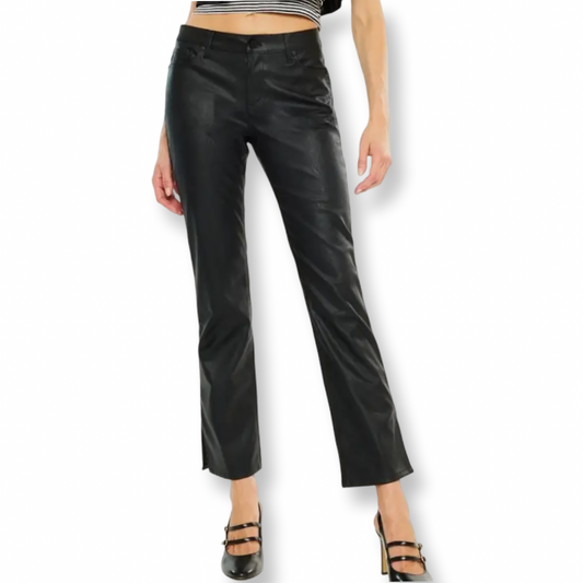 KC Vegan Leather Petite Mid Rise Black