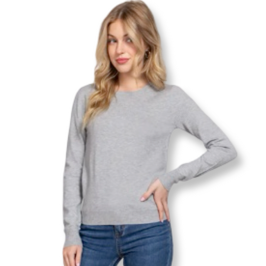 AB Crew Neck Basic Sweater Grey