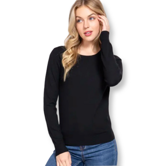 AB Crew Neck Basic Sweater Black